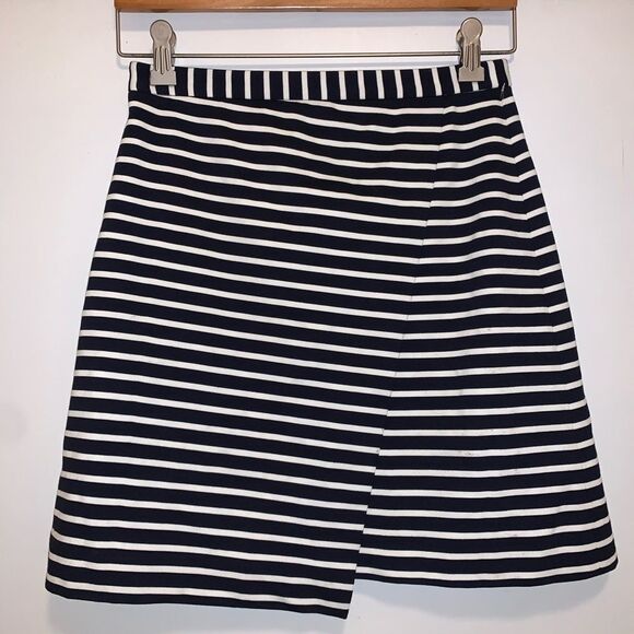Ann Taylor XSP (size 2/4) skirt classy Navy/White, EUC! High end quality - Picture 1 of 9